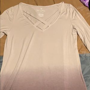 long sleeve shirt with cut out design.